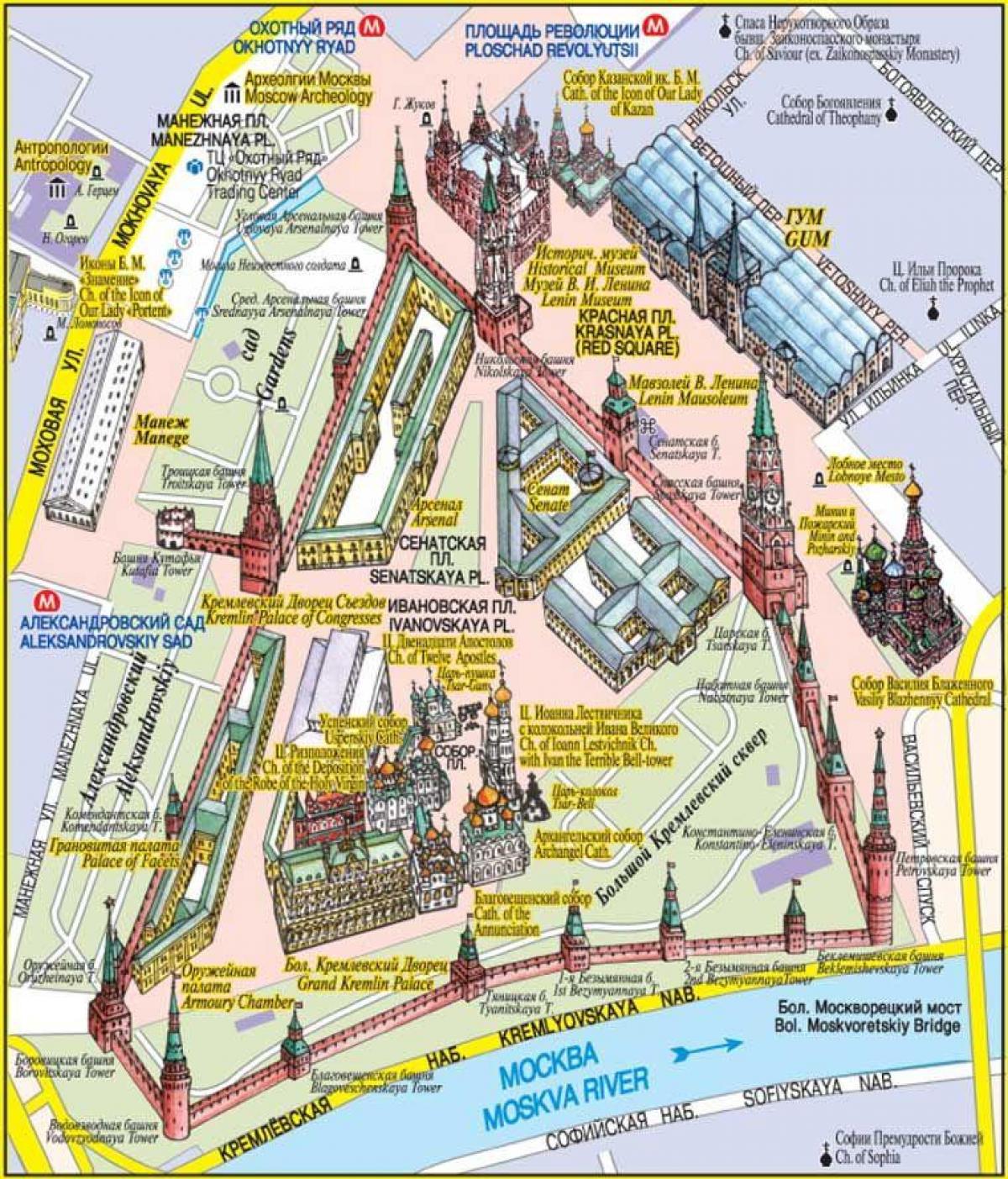 La Plaza roja de Moscú mapa