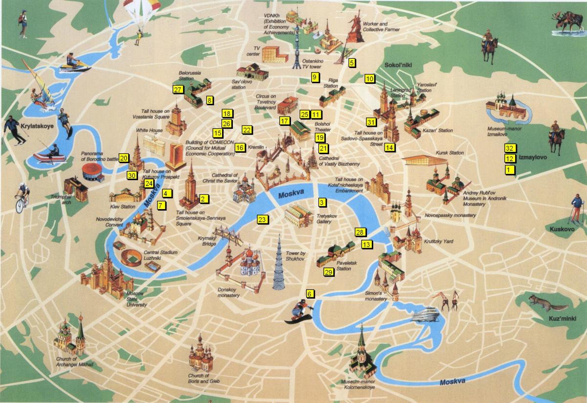 mapa turístico de Moscú