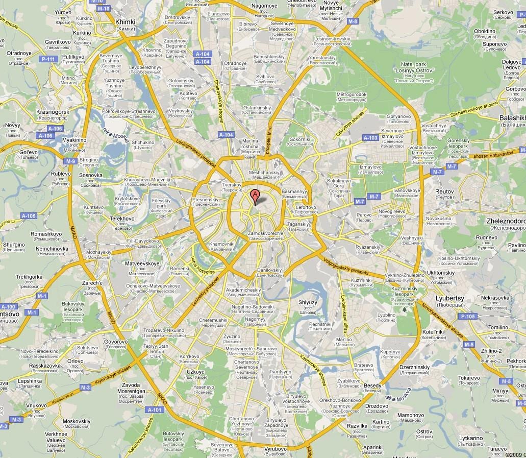 Moskva afueras mapa