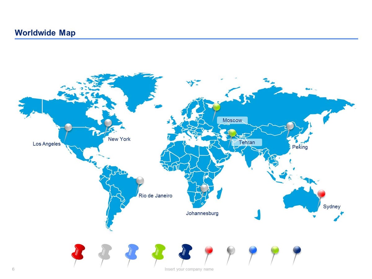Moscú, Rusia en el mapa del mundo