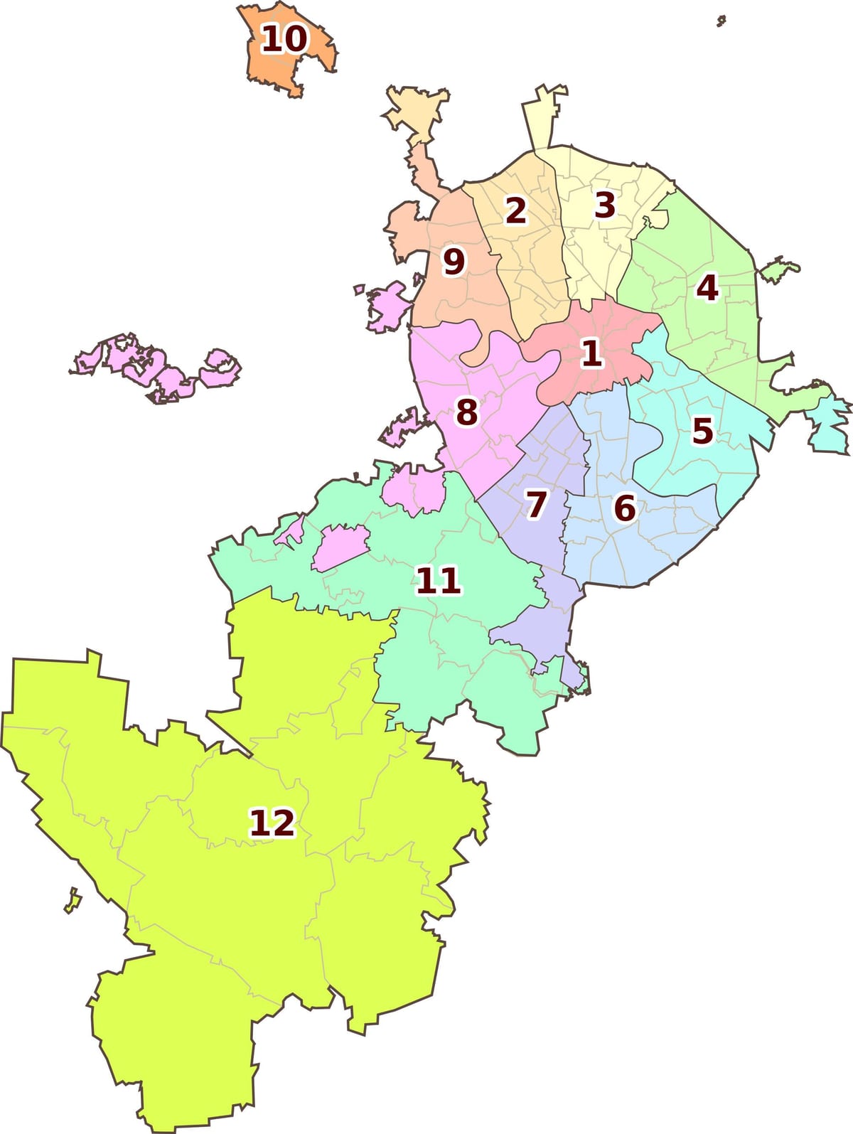 Moskva mapa del vecindario