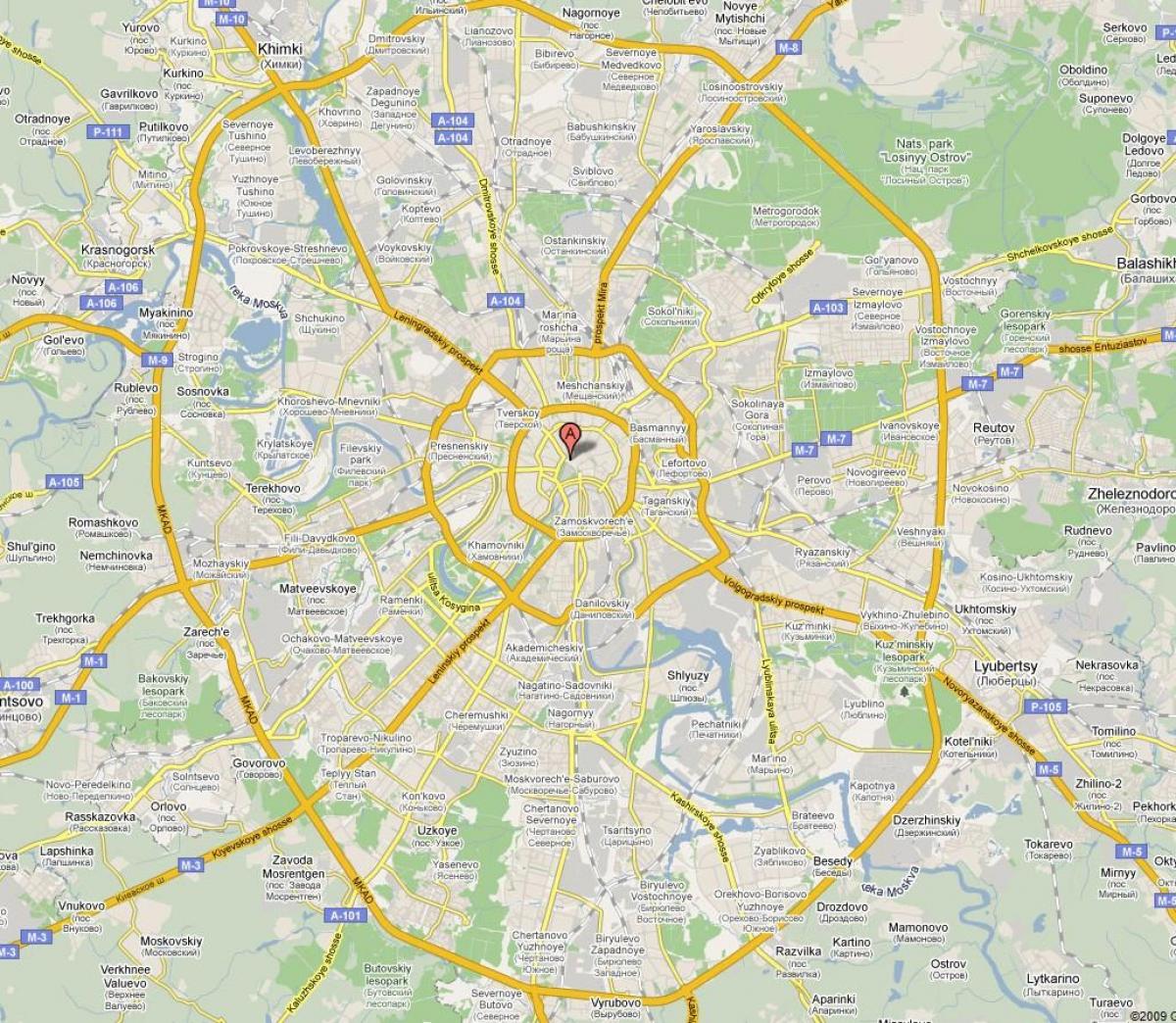 Moskva afueras mapa