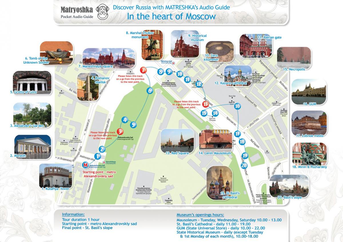 Moscú mapa de viaje