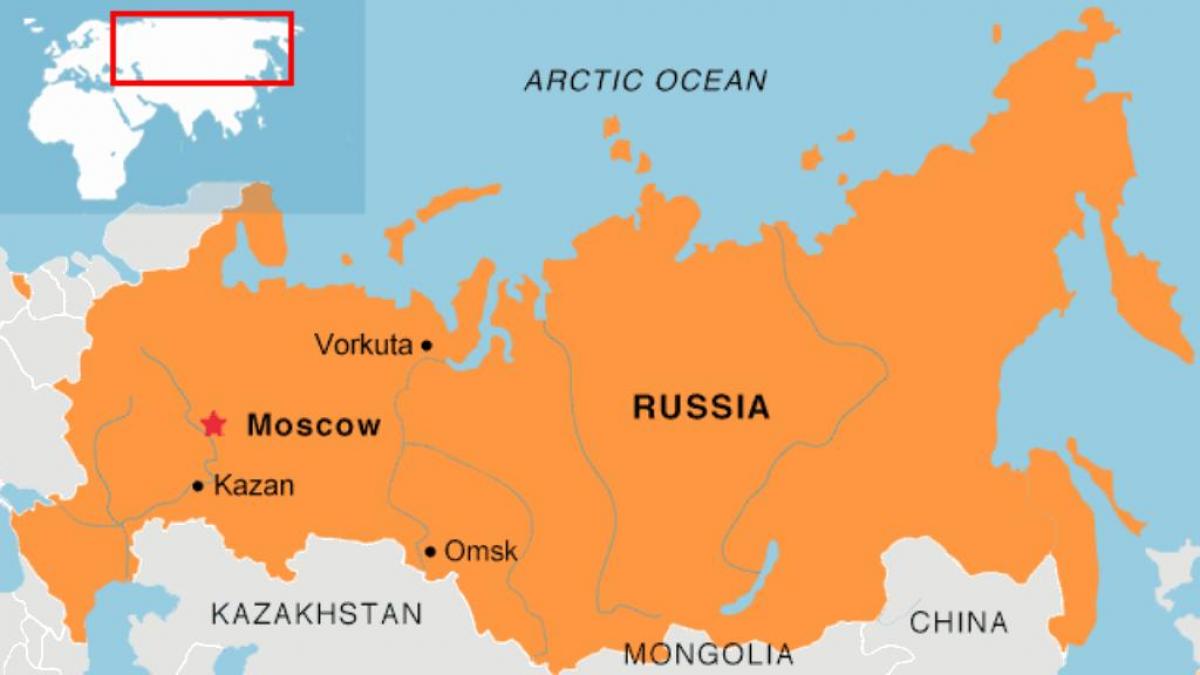 Moscú ubicación en el mapa