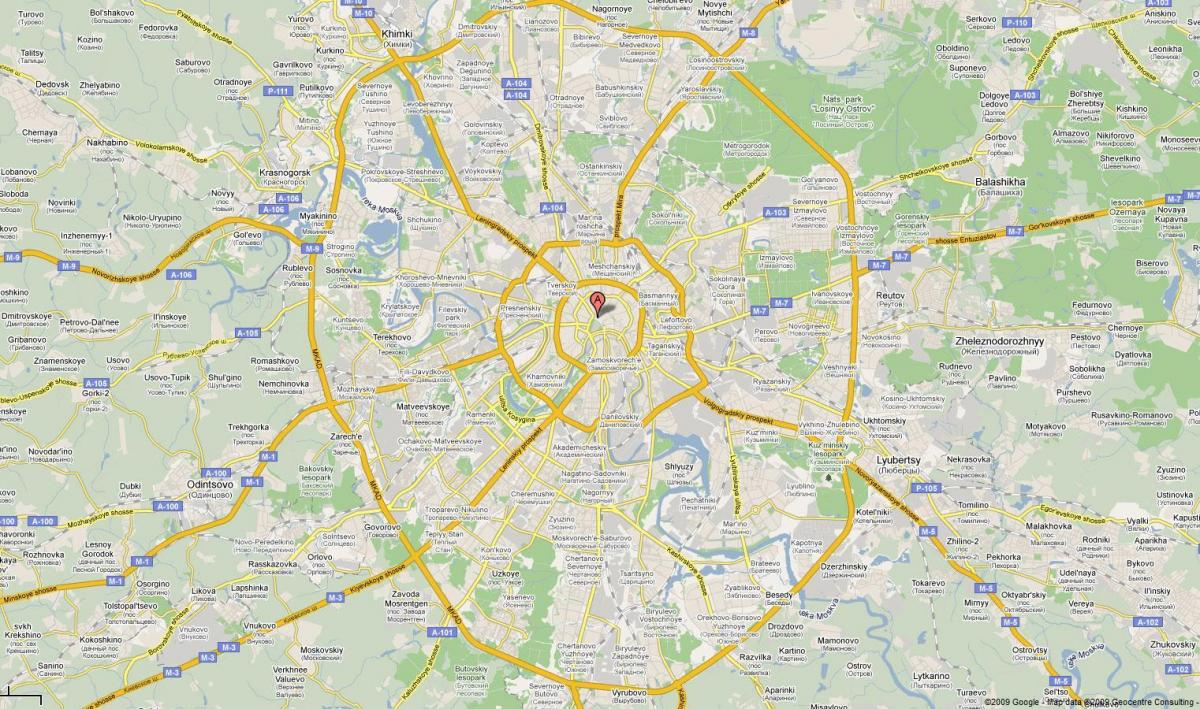 Moskva mapa de las autopistas