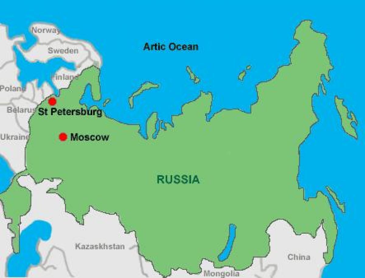 Moscú y san Petersburgo mapa