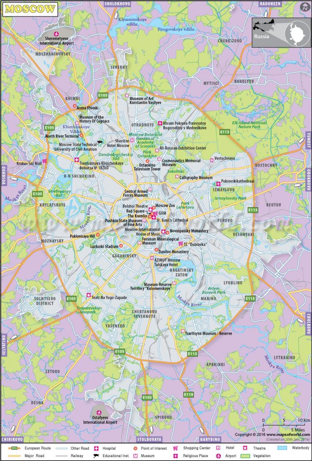 Moscú en un mapa