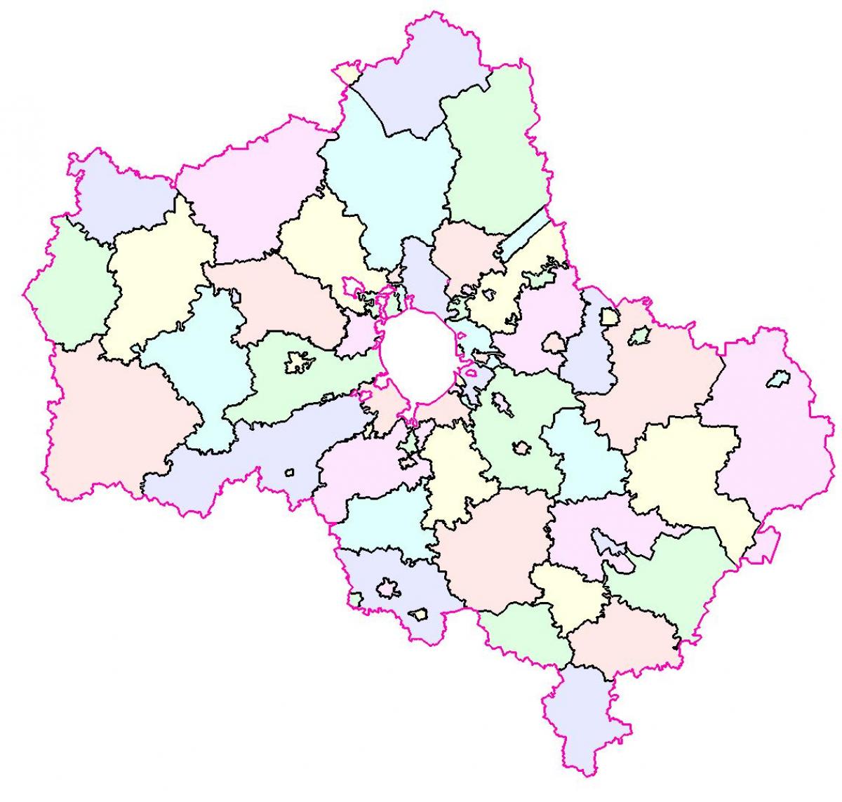 Moskva en la región mapa