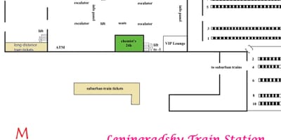 Mapa de la estación de Leningradsky en Moscú