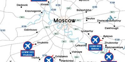 Mapa de aeropuertos de Moscú