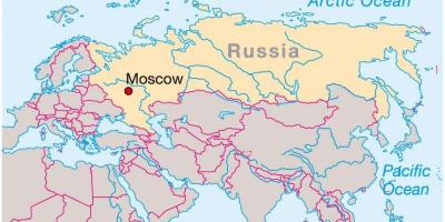 Moscú en el mapa de Rusia