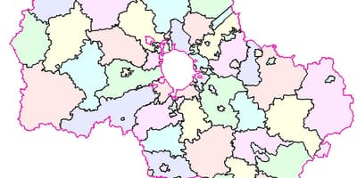 Moskva en la región mapa